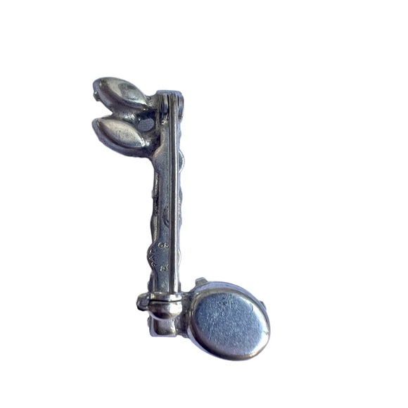 VTG Crystal Musical Note Silver Tone Brooch - Picture 5 of 9